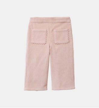 Pantalon en velours festonné - Cyrillus - Rose poudré
