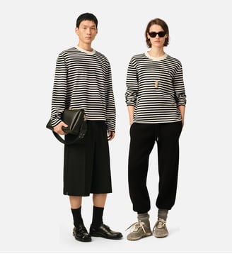T-shirt marinière unisexe en coton Ami de Coeur - AMI Paris - Noir et ivoire