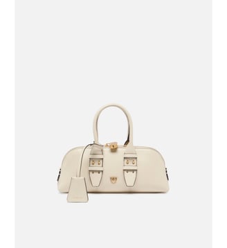 Petit sac à main escape bag en cuir - Pinko - Blanc soie or antique