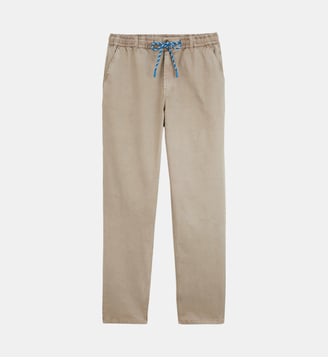 Pantalon 558 en coton stretch à taille élastiquée - Serge Blanco - Beige