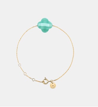 Bracelet, amazonite, or jaune Morganne Bello