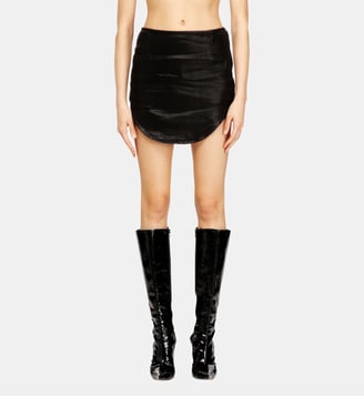 Minijupe en JoggJeans enduit brillant - Diesel - Noir