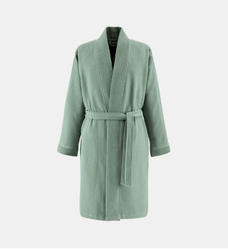Peignoir court en coton nid d'abeille - Boss Home - Kaki