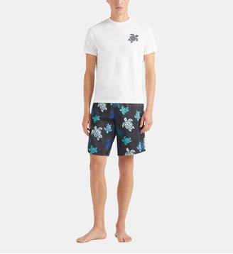 T-shirt en coton organique Tortue brodée - Vilebrequin - Blanc