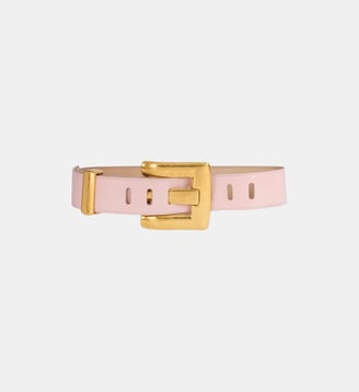 Ceinture Anthem en cuir lisse - Balmain - Rose