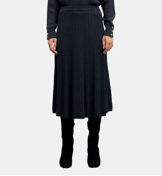 Jupe midi en maille - TATI - Gerard Darel - Anthracite