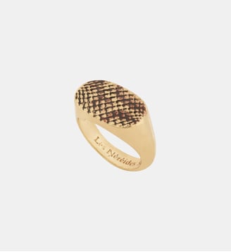 Bague chevalière écailles de serpent - Les Néréides - Jaune