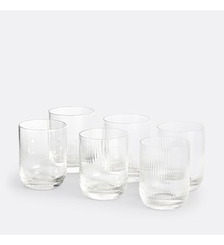Lot de 6 gobelets à eau en verre strié - La Redoute Interieurs - Transparent