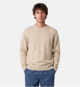 Pull Madani laine col rond - Serge Blanco - Blanc cassé