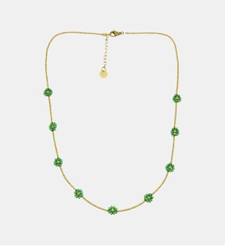 Collier  Prairie avec fleurs à perles Miyuki - Les Cléias - Vert