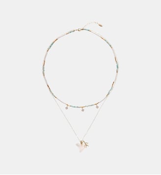 Collier multiliens perles avec pampilles et pendentif LAGOONE - Hipanema - Jade