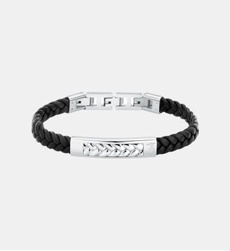 Bracelet T-LEATHER - Trussardi - Black stainless steel