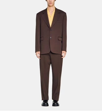 Veste oversize en laine - Sandro - Chocolat