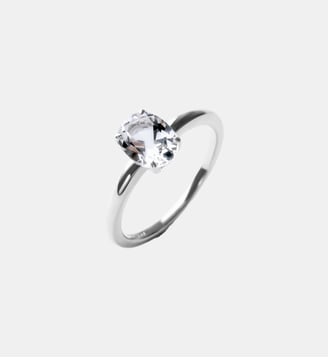 Bague solitaire en argent 925 avec quartz blanc - Aristocrazy - Argenté