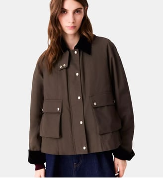 Blouson trapèze en coton - Maje - Kaki