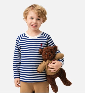 T-shirt marinière en coton Ami de Coeur - AMI Paris - Bleu roi et blanc