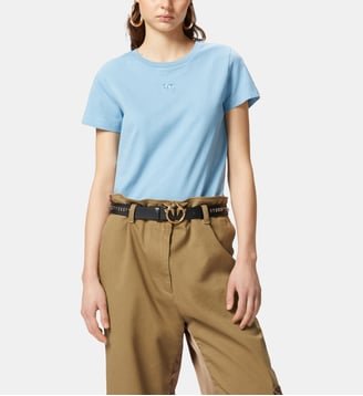 T-shirt à manches courtes et logo brodé Pinko