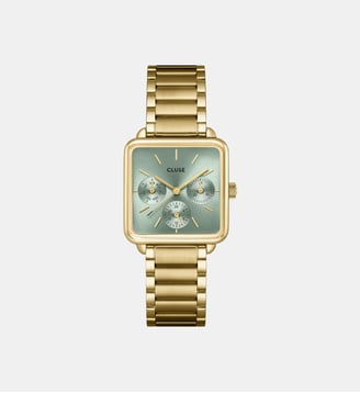 Montre Tetragone multi Vert CW13805 - Cluse - Doré