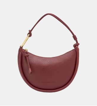 Sac à bandoulière Luna en simili à texture grainée. - Adolfo Dominguez - Rouge foncé