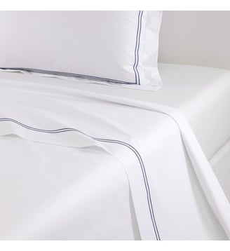 Drap plat en percale de coton Yves Delorme