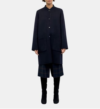 Manteau droit en laine réversible - ANAI - Gerard Darel - Marine