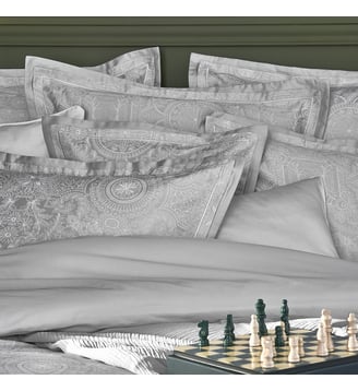 Taie d'oreiller satin de coton - Garnier Thiebaut - Argent