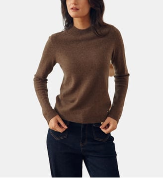 Pull col roulé uni MAUREEN - La Petite Etoile - Marron