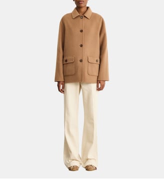 Manteau court en laine double face - DINA - Pablo - Paille
