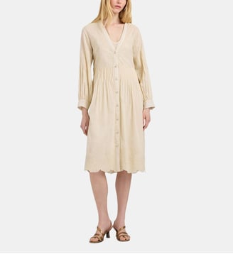Robe elpaso bis en voile brodé - Momonì - Beige