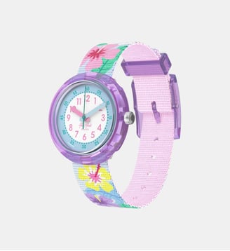 Montre Island greetings Blanc, Bleu clair FPNP186 - Flik Flak - Violet