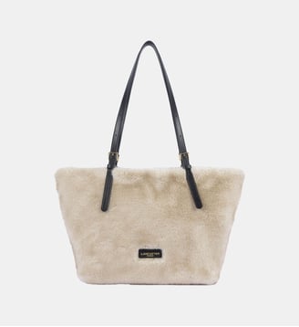 Sac cabas épaule Moumoute - Lancaster - Ecru et noir