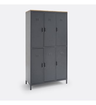 Armoire/Vestiaire 6 portes métal acier - La Redoute Interieurs - Gris anthracite