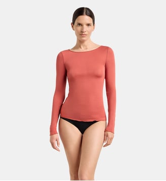 T-shirt col bateau Thermal - Dim - Rose foncé