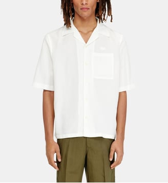 Chemise en mélange de lin à manches courtes - Diesel - Blanc