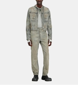 Veste en denim satin de coton-chanvre - Diesel - Gris