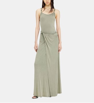 Robe longue en jersey avec détails torsadés - Diesel - Vert olive