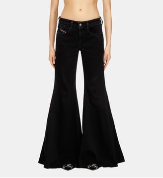 Flare Jeans Low Waist 1970 D-Bleess - Diesel - Noir et gris foncé