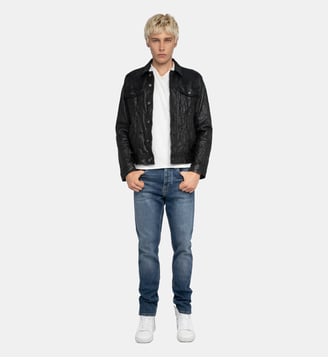 Blouson Base Crinkle cuir - Zadig&Voltaire - Noir