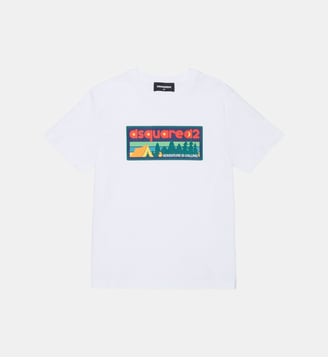 T-shirt avec logo sur la poitrine - Dsquared2 - Blanc