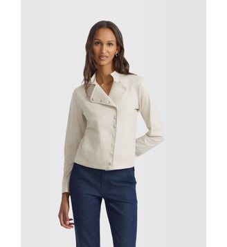blouson Fifre en lin et coton beige - Agnès b. - Noir et argent