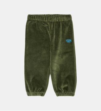 Pantalon en velours avec logo - Diesel Kids - Kaki