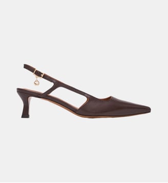 Slingbacks en cuir - Maje - Marron