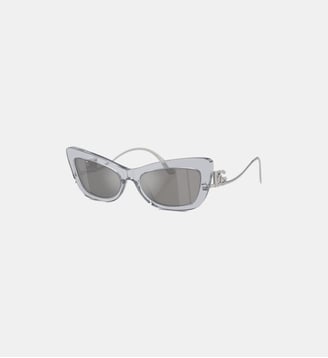 Lunettes de soleil Œil de chat DG4467B - Dolce & Gabbana - Transparent gris