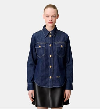 Chemise denim souple - Claudie Pierlot - Denim bleu