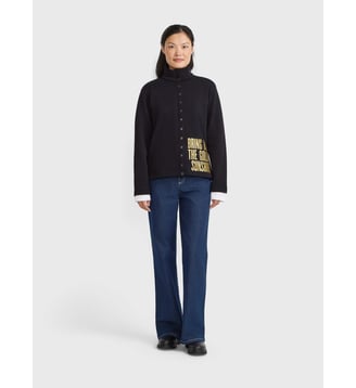 cardigan Yvan en molleton de coton sérigraphié - Agnès b. - Noir