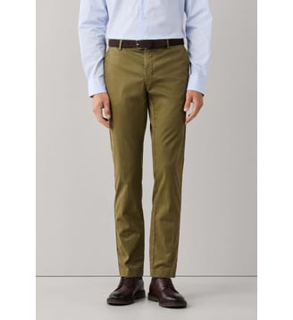 Chino Kensington Coupe Slim En Coton Stretch - Hackett London - Olive green