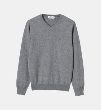 Pull col V - Cyrillus - Gris chiné