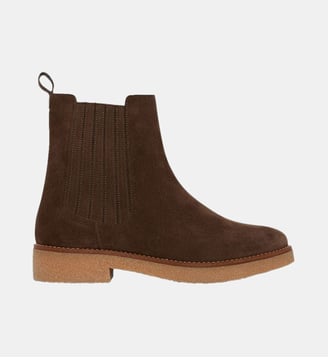 Bottines amounty - Motif uni - Cuir de veau - Caroll - Marron
