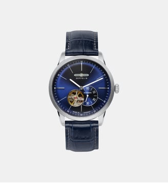 Montre automatique Flatine Bleu foncé Z-7364-3 - Zeppelin - Argenté