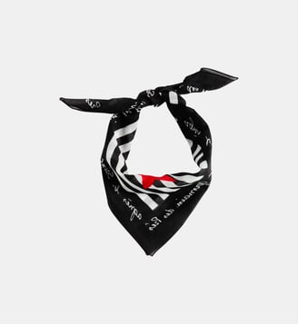 Bandana saint germain en coton à rayures blanc et noir - Agnès b. - Noir
